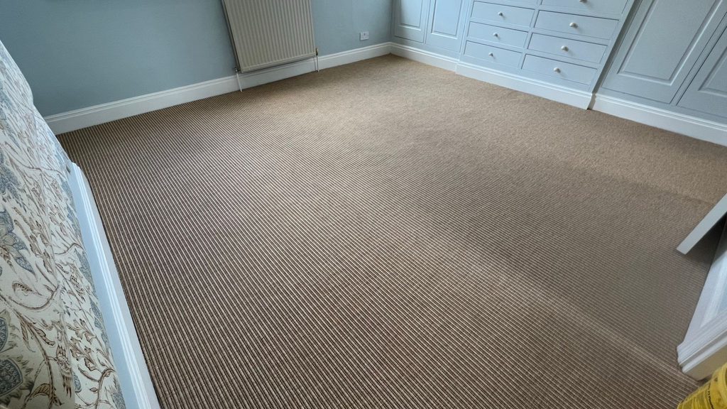 Completed sisal carpet installation, South West London